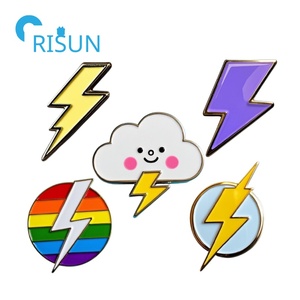 Fabricación personalizada Ziggy Pin de solapa insignia Metal <span class=keywords><strong>Bolt</strong></span> Logo Lightning Pin broche personalizado Lightning <span class=keywords><strong>Bolt</strong></span> esmalte Pin insignia - Product Image 1