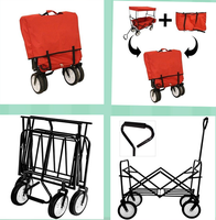 Chariot de plage pliable TC1016 robuste tout-terrain, chariot utilitaire de plage, chariot pliable