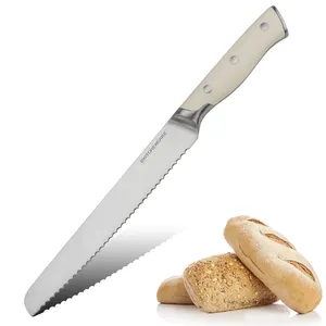 KITCHENCARE Professional Cake Knives White Cuchillo Stainless Steel Bread Knife ABS