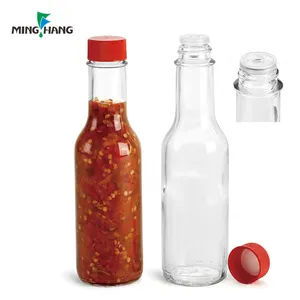 Custom 12oz sauces 12 oz clear glass barbeque sauce bottles of salad dressing bottles 150