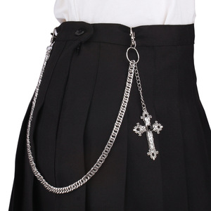 <b>Cross</b> Pendant Pants <b>Chain</b> Zinc Alloy Single Layer Hip Hop Fashion Accessory Daily Wear - Product Image 2