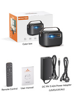 Projecteur DLP 3D 4K BYINTEK Book 2 R20 avec batterie, 500 lumens ANSI, Android Smart WiFi, projecteur vidéo portable pour cinéma en plein air