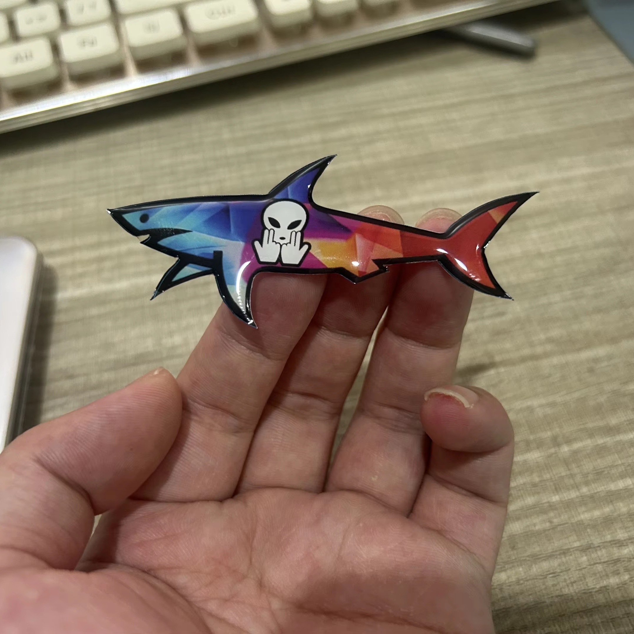 2025 Customized 3D Paul Shark Sticker Logo Wholesale