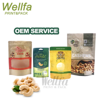 Op maat gemaakte Doypack met staande bovenrits, voedselveilige verpakking voor gedroogd fruit, gemengde cashewnoten, staande pouch met aluminiumfolie