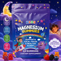 Private Label Groeivormende Gummies Calcium Magnesium Zink Vitamine D3 K2 Kinder Magnesium Gluconaat Calm Focus Candy Gummy