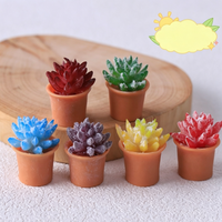 Adorables Cactus Succulents Colorés en Pot, Accessoires en Résine Artificielle, Ornements de Micro-Paysage, Accessoires Créatifs DIY Faits à la Main