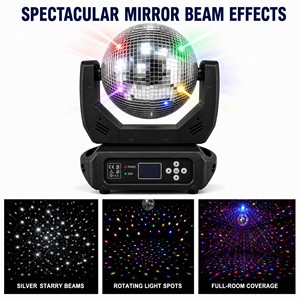 Lumière de scène à tête mobile DMX512 de 25 cm pour boule disco, idéale pour boîte de nuit, fête, mariage, église, <span class=keywords><strong>DJ</strong></span>, club 540 °   Pan 180 °   Inclinaison - Product Image 5