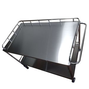 Carrito de Tratamiento de Doble Capa de Acero Inoxidable Red Star 1000x600x910mm, Carrito de Enfermería con Sistema de Clip - Product Image 3