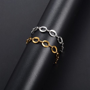 Chaîne de main inaltérable, Bracelet Rolo rond en acier inoxydable, Grand bracelet cercle de 8,2 mm de largeur, Bracelet réglable pour la fabrication de bijoux - Product Image 1