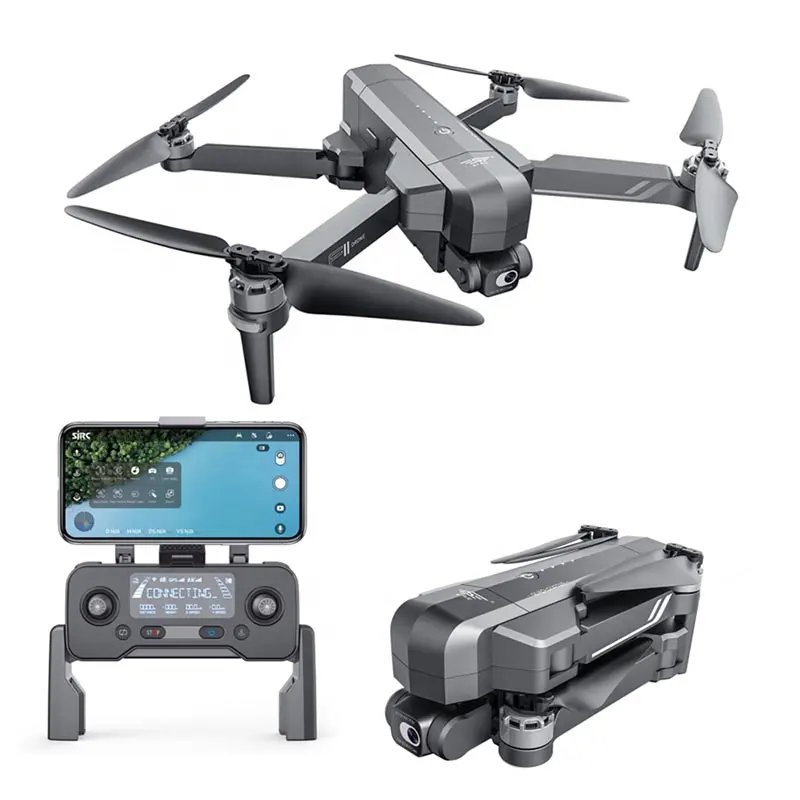 f11 pro drone hd camera 4k 2-axis gimbal brushless 5g wifi fpv gps waypoint flight 1500m 26mins time quadcopter sjrc f11 4k pro