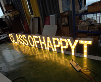 Letrero de letras LED 3D extragrande personalizado, estilo antiguo, de pie, luminoso, con alfabeto y dígitos, letrero ornamental grande