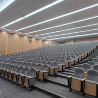 Sillas Plegables Modernas para Auditorio con Tableta de Escritura, Asientos de Aluminio Ecológicos para Iglesia, Escuela y Teatro, Venta al Por Mayor de Fábrica