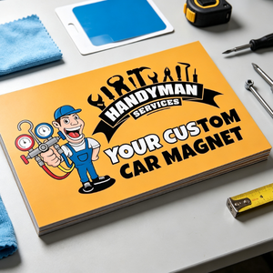 Aimant de <span class=keywords><strong>voiture</strong></span> <span class=keywords><strong>personnalisé</strong></span>, panneau magnétique de véhicule de réparateur de dessins animés, aimant publicitaire d'entreprise personnalisable - Product Image 2