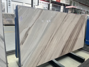 Losas de Mármol Italiano de Primera Calidad, Pulido, Corte a Medida, Personalizado, para Baño, <span class=keywords><strong>Cocina</strong></span>, Muebles, Pisos, Venta al por Mayor, Mármol Blanco Palissandro - Product Image 4