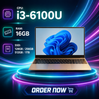 Laptop Bisnis Kantor 2026 Baru 15.6" Intel I3 6100 Keyboard Sentuh 16GB 512GB SSD Windows 11