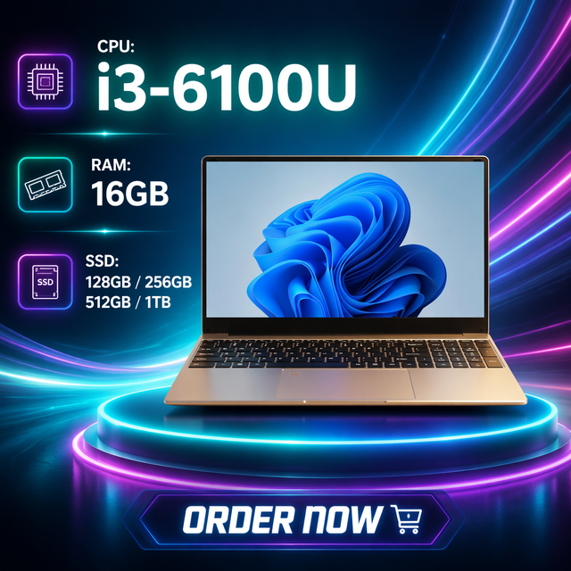 2026 New 15.6" Intel I3 6100 Keyboard Touch Office Business Laptop 16GB 512GB SSD Windows 11