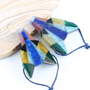 Modis kustom kepala serigala liontin kalung dengan beberapa batu permata <span class=keywords><strong>Intarsia</strong></span> untuk hadiah - Product Image 5