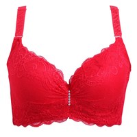 Soutien-gorge sexy en dentelle pour femme, tricoté, grande taille, fin, sans couture, à armatures, push-up, bonnet 3/4, bretelles latérales ajustables