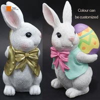 Ornement de lapin de Pâques créatif personnalisable, mignon, en polyrésine, pour la décoration de la maison, du jardin, de la cour, des cafés, pour une utilisation en extérieur