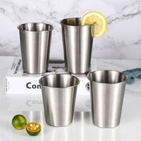 Gobelets en acier inoxydable de 500 ml, durables, incassables, empilables, pour le camping, la maison, le bar, la cuisine, l'eau