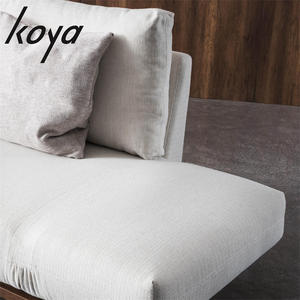 Thiết kế sang trọng cảm giác đơn giản vải kim loại mềm chân óc chó Veneer cơ sở ghế gỗ phòng khách đồ nội thất nhà Đôi Ý sofa - Product Image 3