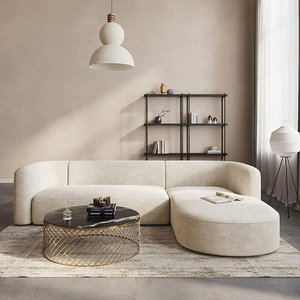 Nén Đóng Gói Sofa Bọt Hiện Đại Vải Nhung Nén Cong Sofa Cắt Sàn Sofa Cho Nhà Phòng Khách Apartm - Product Image 4