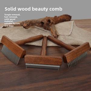 Conveniente peine de madera para mascotas para gatos y <span class=keywords><strong>perros</strong></span> Depilación segura Cepillo DE ASEO Rastrillo de limpieza Suministro esencial para mascotas - Product Image 6