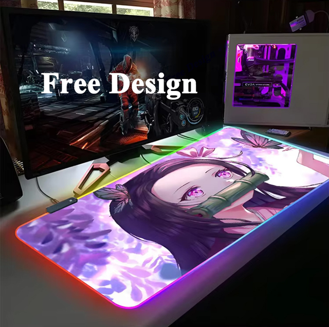 Custom Personalized LED Light-Up Large Desk Mat Anti-Slip Mouse Pad Large Rgb Gaming Mouse Pad