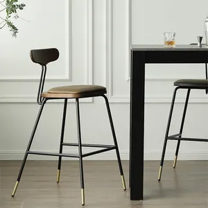 Nordic Chic Designer Exklusive Replik Möbel Cafe Höhe Counter Eiche Rückenlehne Bar Chair