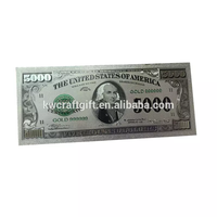 Billetes de papel de aluminio dorado para niños, sin decoloración, $5000, 24k, regalo