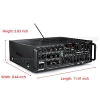 Amplificateurs Bluetooth 110V 2 canaux pour la maison et la voiture, amplificateur de subwoofer stéréo, amplificateur audio, USB, SD avec télécommande