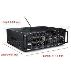 Amplificador Bluetooth de 110V, 2 Canales, para Casa y Auto, Estéreo, Subwoofer, con USB, SD y Control Remoto - Product Image 6