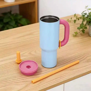 40oz 304 Stainless Steel Vacuum Insulated Tumbler with Straw and Handle Leak Proof <b>Large</b> Capacity <b>Cup</b> for Travel Office - Product Image 6
