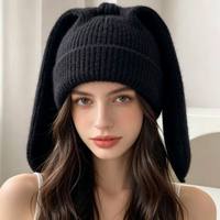 Gorro de Conejita con Orejas Largas y Lindas para Mujer, Personalizado con Logotipo, Gorro de Conejo con Orejas Móviles para Cosplay, para Niña