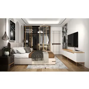 Modern tasarım yatak odası mobilyası 2020 çok satan ürün ahşap dolap dolap uygun aksesuarları