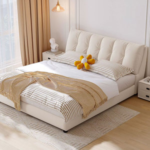 Ensemble de meubles de chambre à coucher, lit double king size en cuir véritable souple, ensemble de meubles de chambre à coucher 907 - Product Image 3