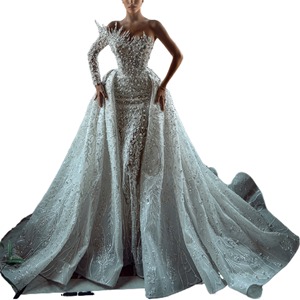 S0993N Nouvelle robe <span class=keywords><strong>de</strong></span> <span class=keywords><strong>mariée</strong></span> <span class=keywords><strong>de</strong></span> <span class=keywords><strong>luxe</strong></span> à traîne longue détachable, haute couture, sans bretelles, <span class=keywords><strong>de</strong></span> haute qualité, faite à la main - Product Image 1