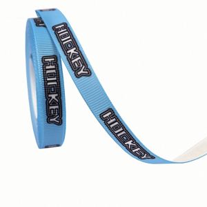 Ruban gros-grain imprimé hockey de 1 cm x 10 yards, longueur personnalisée, pour emballage cadeau sportif et décoration d'équipe - Product Image 2