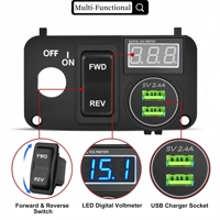 Panel de Control para Carro de Golf, 9V-48V DC, Interruptor de Avance y Retroceso, Toma USB, Voltímetro, Panel Integrado para EZGO TXT PDS Golf