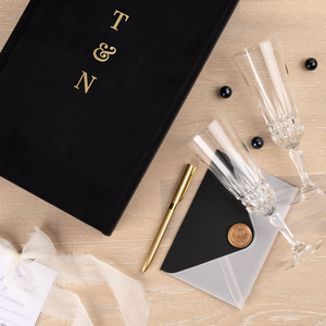 Cajas de Regalo Vacías de Lujo en Terciopelo Negro con Logotipo en Lámina Dorada Personalizado, para Botellas de Champán, Whisky y Vino, Embalaje Rígido de Vidrio, Caja de Regalo de Gamuza - Product Image 2