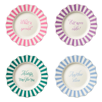 Assiette à dîner en porcelaine personnalisée HF, écologique, style américain, motif animalier de dessin animé, design peint à la main, logo personnalisé, restaurant, fête