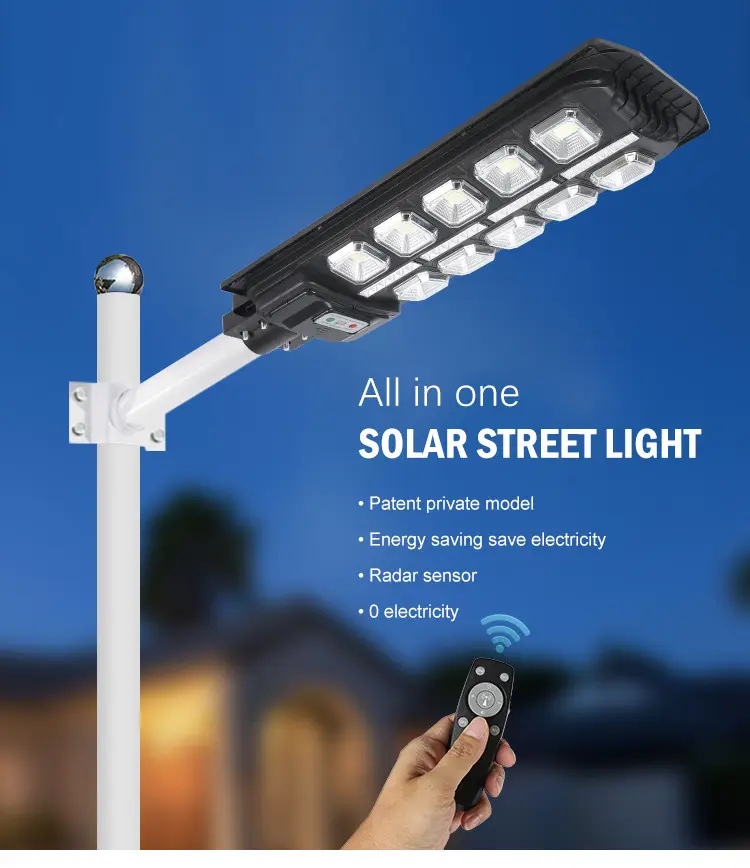 300W 20AH Waterproof LED Solar Street Light With Solar Panel Wholesale Solar Garden Lights For Home Garden Wall Outdoor