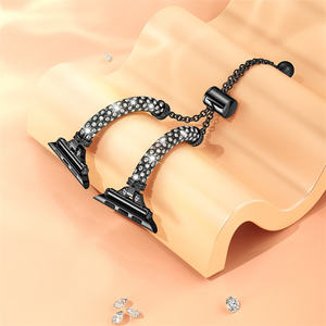 สายนาฬิกาแฟชั่น Correa สำหรับผู้หญิง,สายรัดเพชรสำหรับ <span class=keywords><strong>Apple</strong></span> Watch Ultra Band 8 7 6 <span class=keywords><strong>SE</strong></span> สายโลหะขนาด<span class=keywords><strong>2023</strong></span> 49มม. 44มม. 40มม. 41มม. 45มม. - Product Image 3