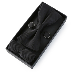 Coffret Cadeau Luxe Doré pour Hommes : Nœuds Papillon, Mouchoirs de Poche et Boutons de Manchette Tendance pour Fêtes et Mariages - Product Image 2