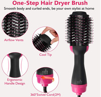 Brosse lissante électrique 2-en-1 à ions négatifs, fer à lisser et à boucler, la plus vendue