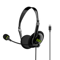 Headset Komputer USB 3.5mm untuk Kelas Online Siswa, Khusus Call Center Bisnis, Berkabel, Over-ear, Kontrol In-line Opsional