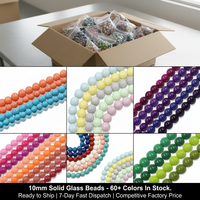 En Stock: Cuentas de Vidrio Sólido de 10mm, Colores Pastel Macaron, Cuentas Redondas Sueltas para Fabricación de Joyería DIY, Pulseras y Hilos, Venta al Por Mayor