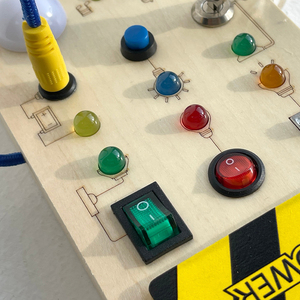 Juguetes de tablero ocupado Montessori, interruptor de luz Led Diy, tablero ocupado de madera, juguetes prácticos, educación temprana para niños y niñas pequeñas - Product Image 6