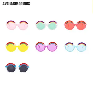 New Baby Cartoon Trendy Sunglasses For Girls UV400 Proof Rainbow Glasses With PC Frame For Parties