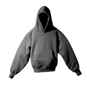 Custom Logo Double Layer Hooded Streetwear Heavy Weight Pullover French Terry Oversized Men's Washed Cotton Hoodies